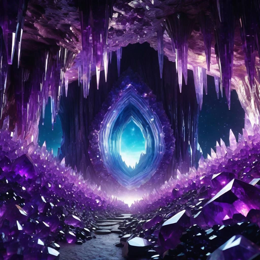 Amethyst Geode Cavern with Magical Lighting