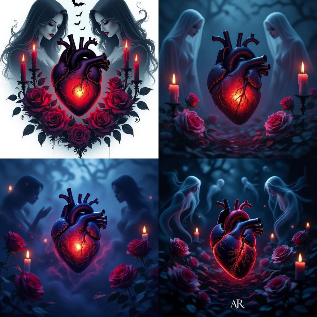 Gothic Valentine's Day: Haunted Heart in Eerie Mist