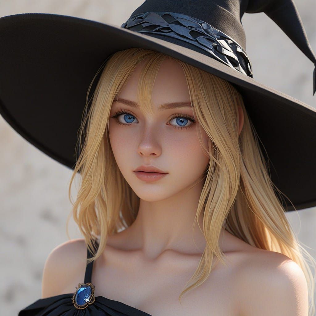 Young Witch Captured in Vivid 8K Fantasy Art
