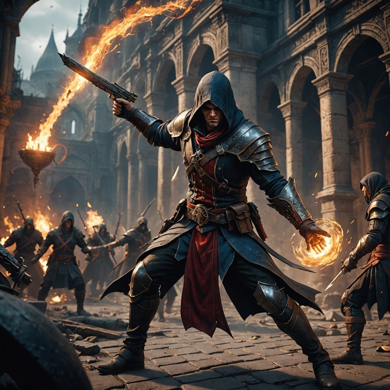 Assassin's Final Blow: Detailed Matte Painting