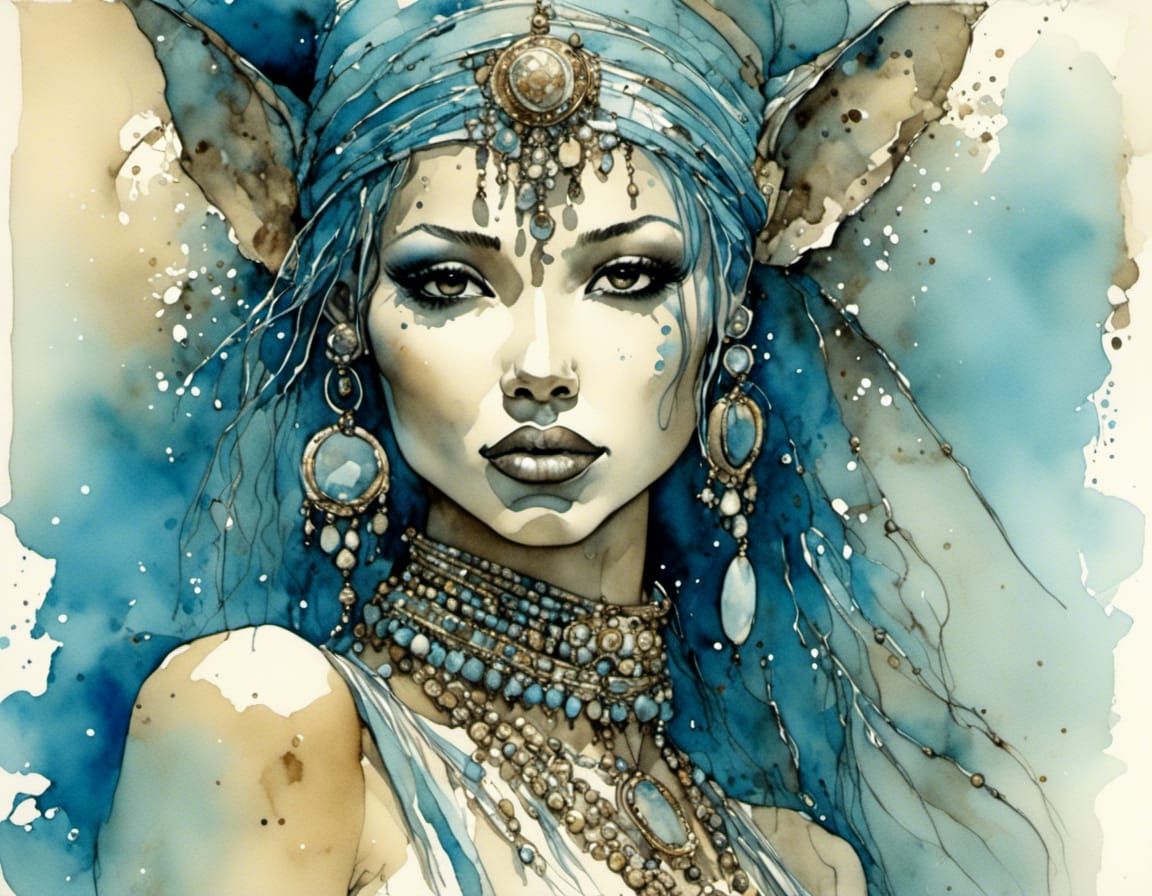 Gothic Alf Layla Wa-Layla in Sepia and Blue