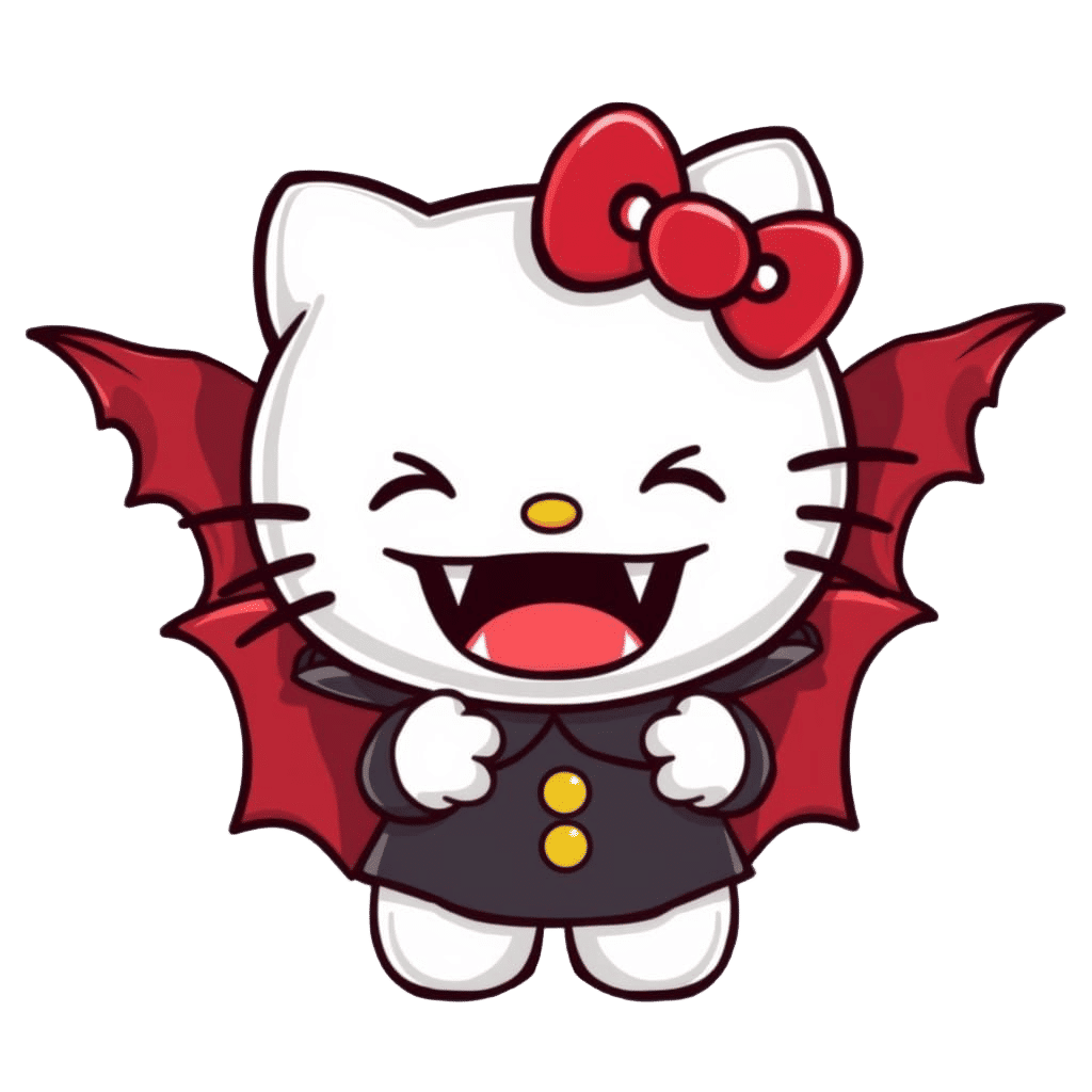 Hello Kitty Vampire Sticker with Fangs