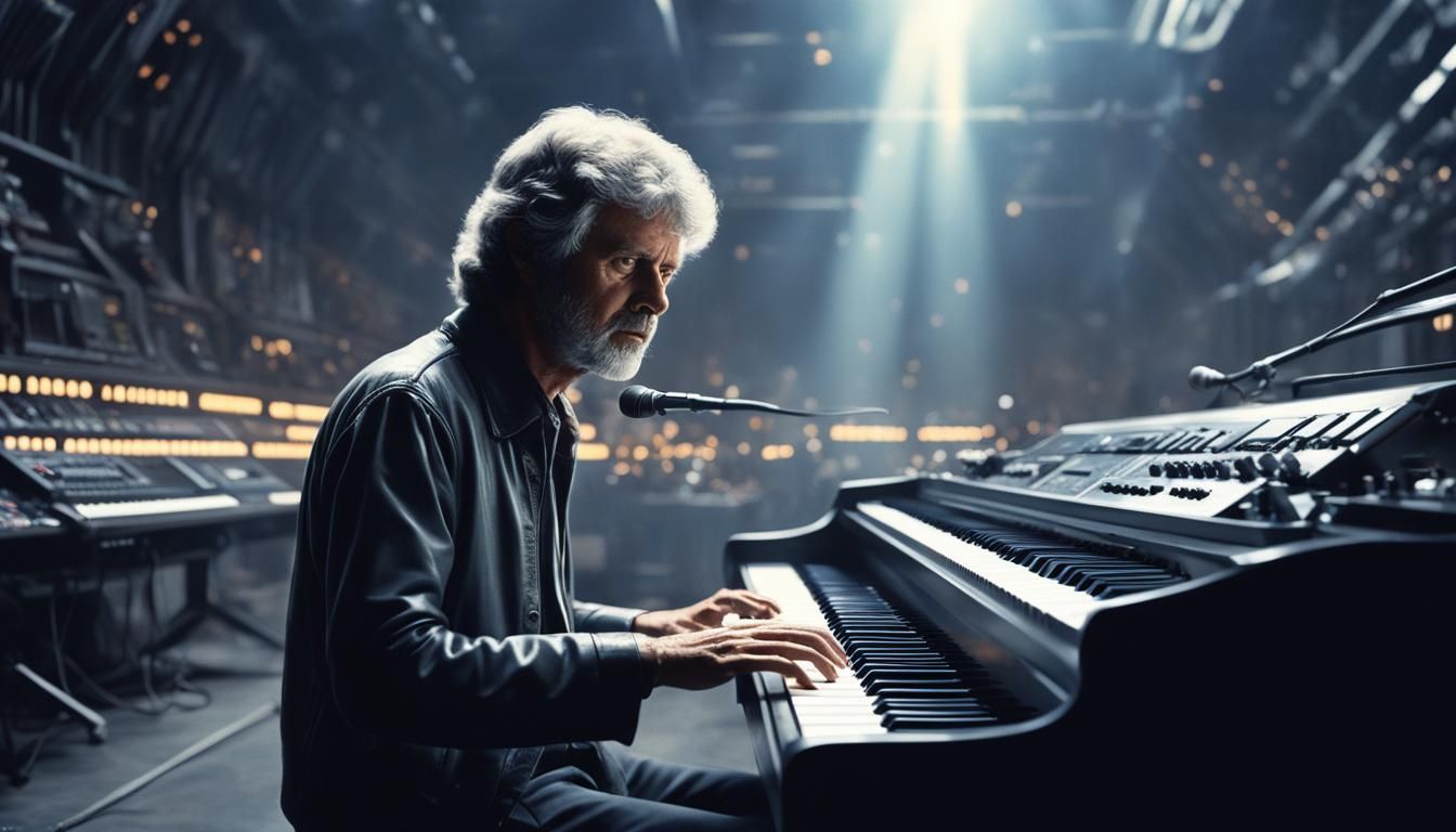 Tony Banks Keyboard Photo in Hyperrealism Style