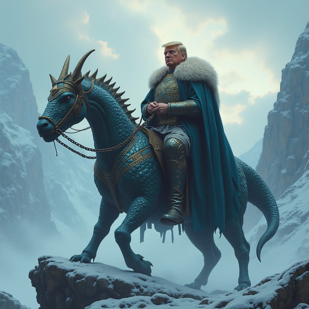 Regal Northern Conqueror Donald Trump Rides Majestic Dragon