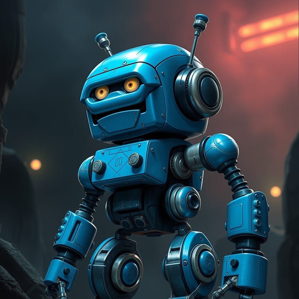 Cyberpunk Robot in Futuristic Dystopia