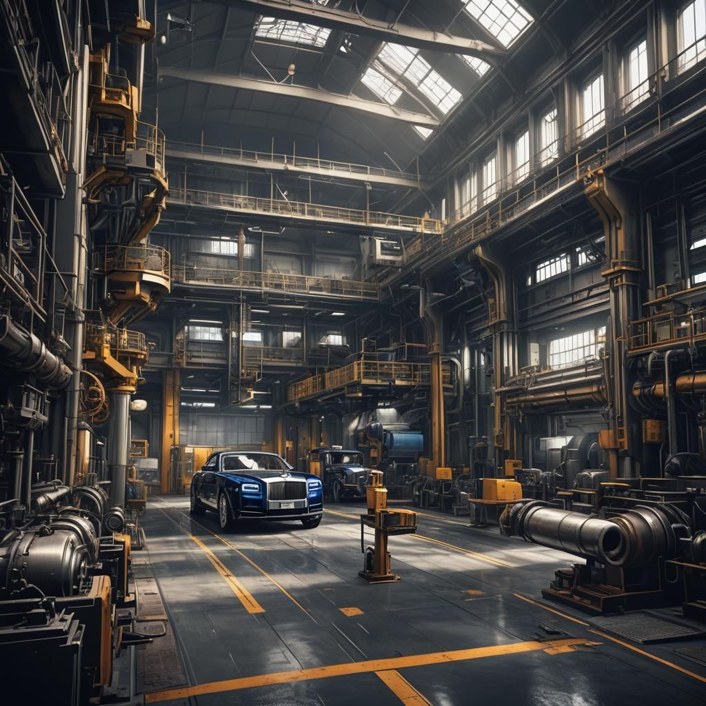 Rolls Royce Factory: Detailed Matte Painting