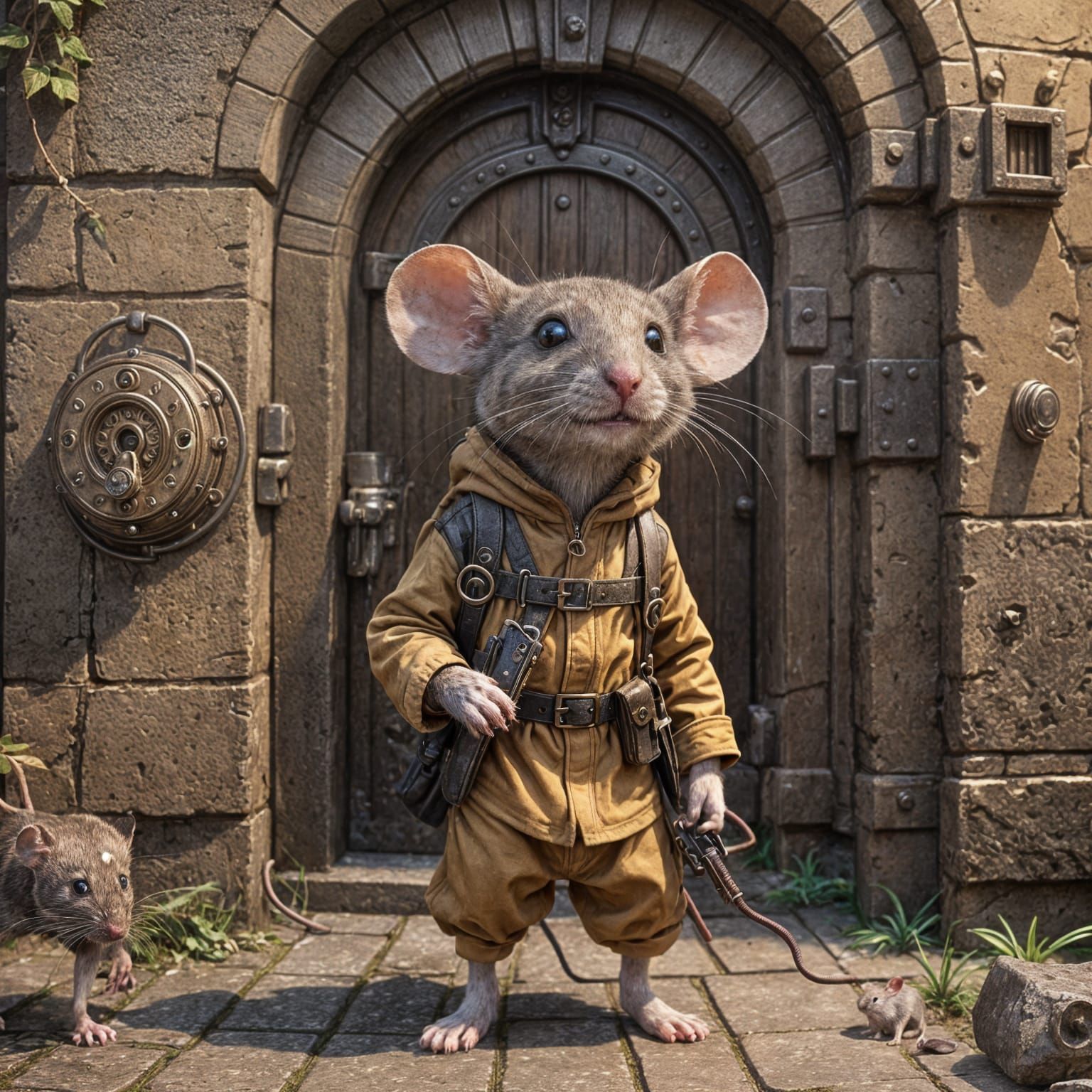 Mouse Burglar in Detailed Matte Painting