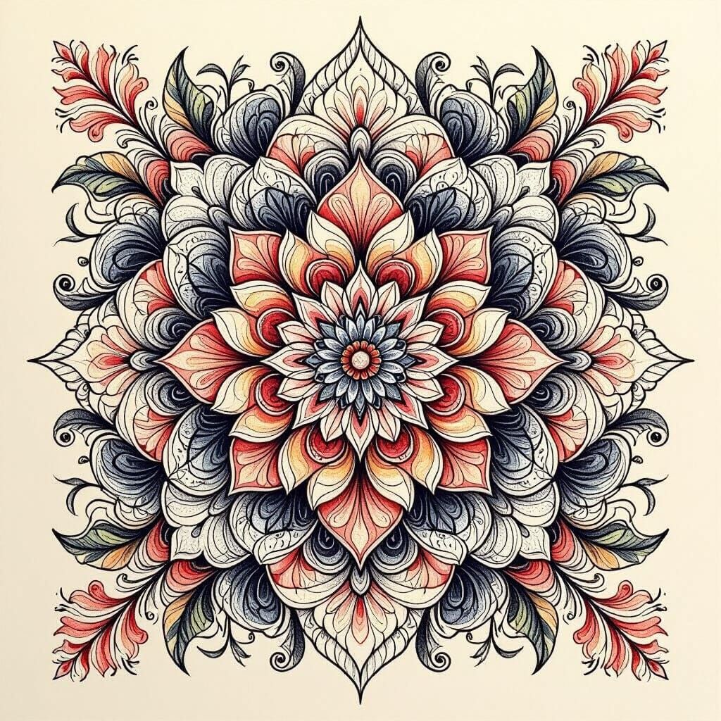 Intricate Zen Doodle Art in Illustrative Style