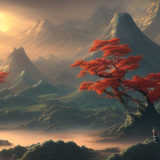 Detailed Matte Painting of Japan in 8K