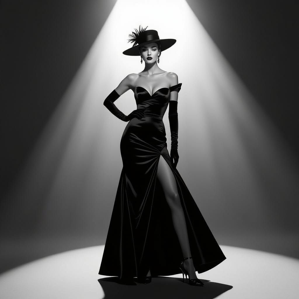 Dramatic Noir Fashion in Black and White