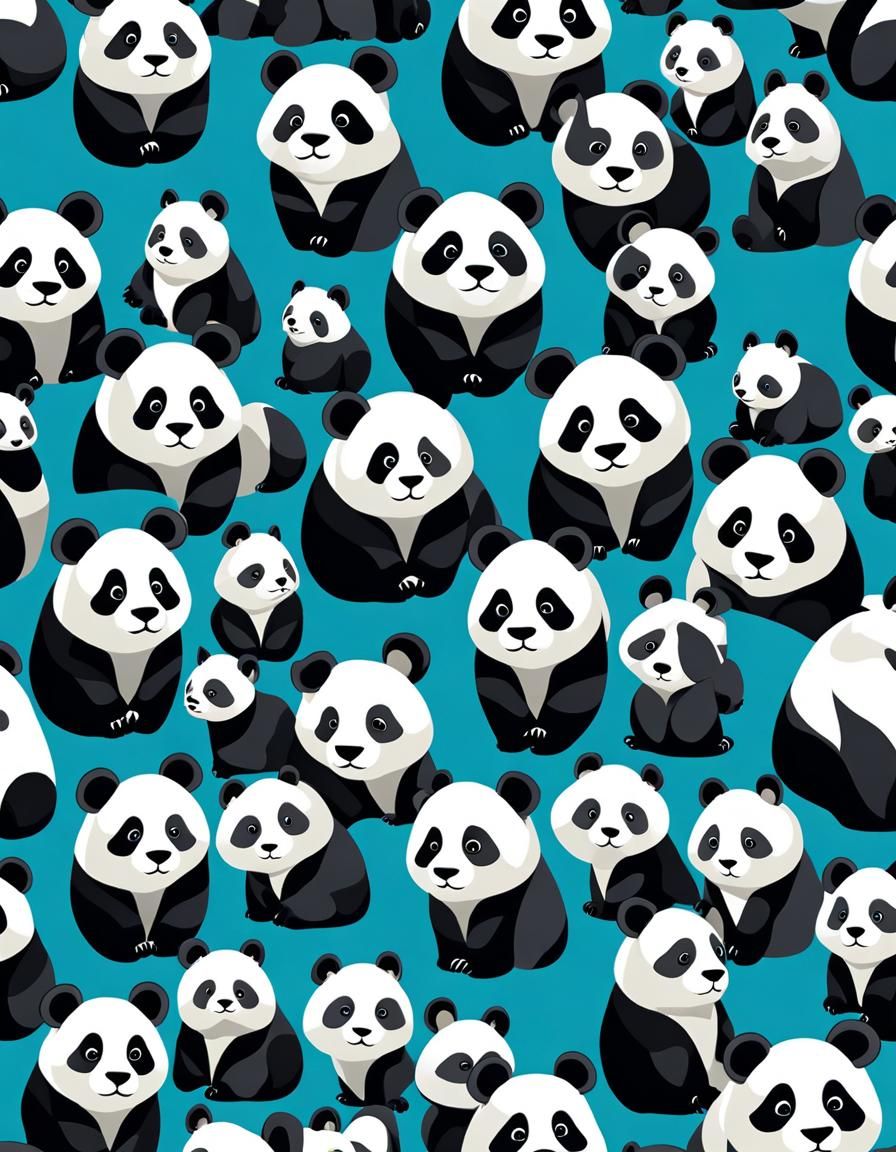 Panda Made of Slate Stones in Isometric Vector Art