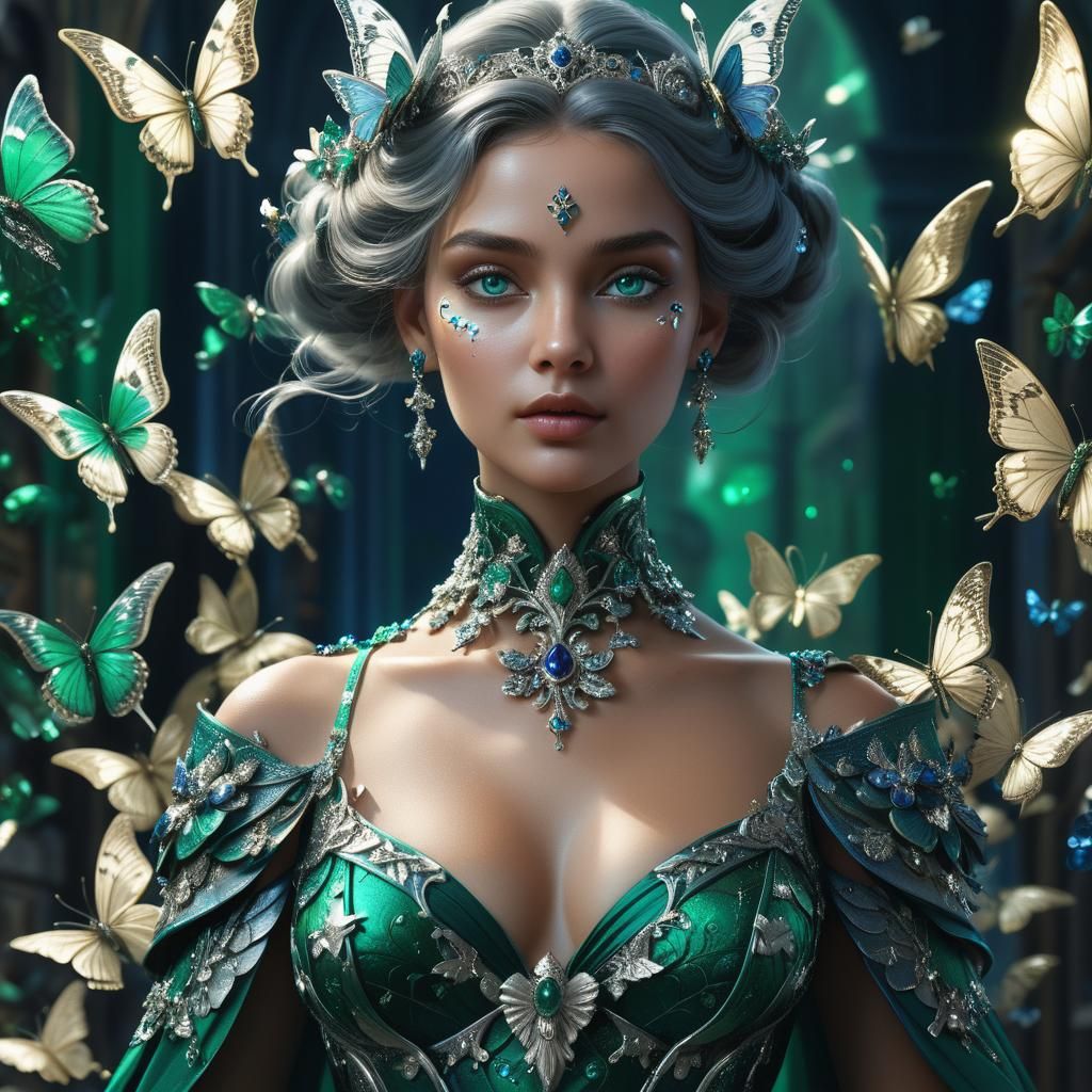 Elegant Fantasy Femme in Regal Splendor