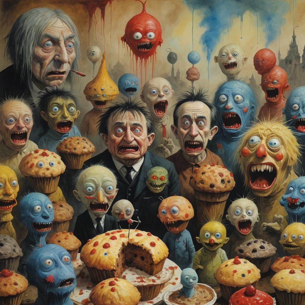 Harry's Bizarre World: A Gouache and Watercolor Masterpiece