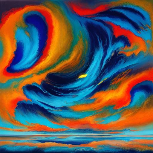 Surreal Divided Landscape with Contrasting Skies in Expressi...