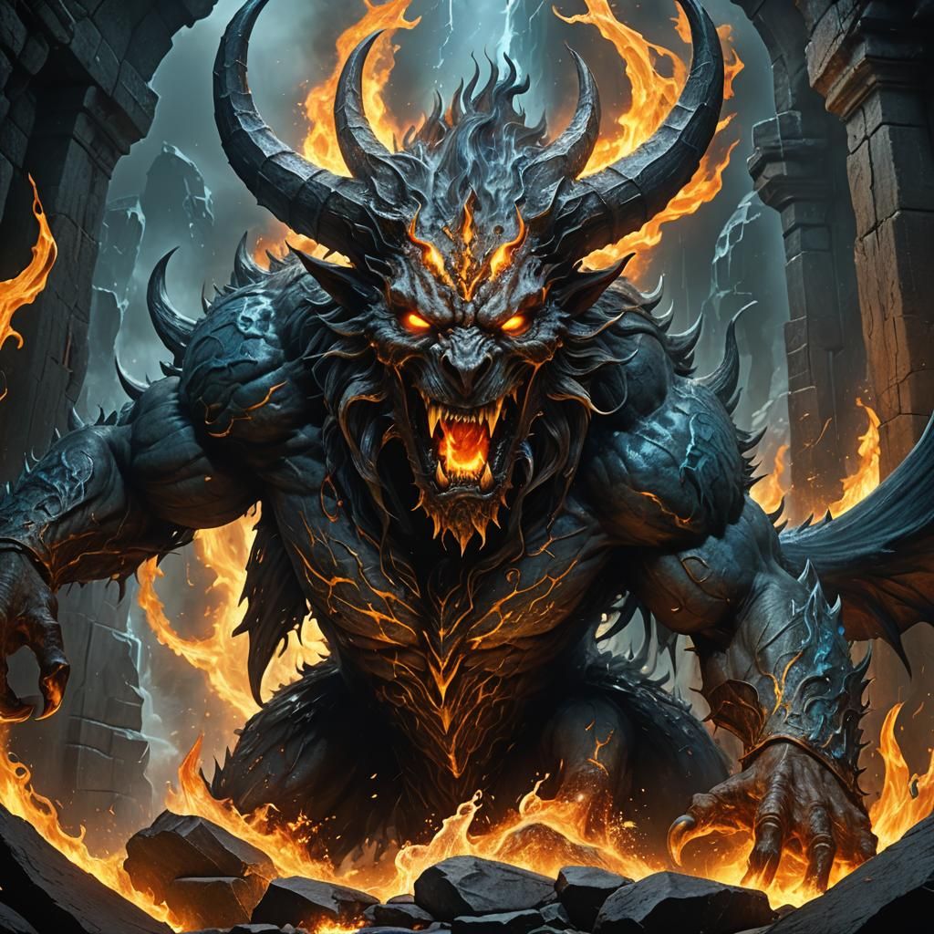 Hellfire Demon Bursts Through Mystical Portal