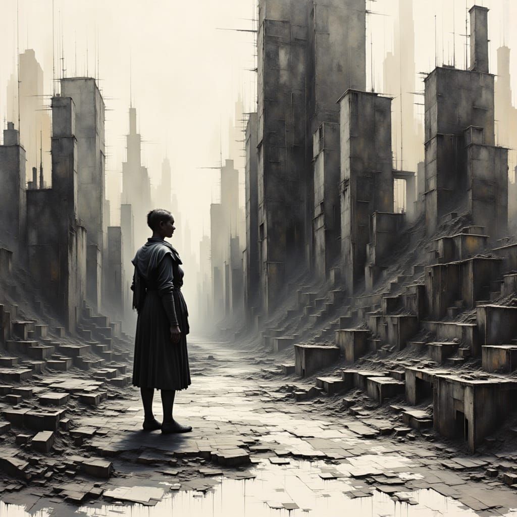 Ancient Legionnaire Overwhelmed by Modern City