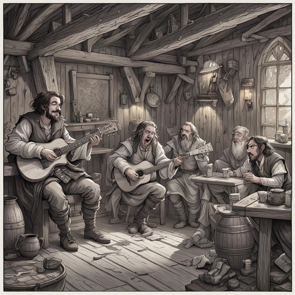 Adventuring Party Revels: Dungeons and Dragons Illustration