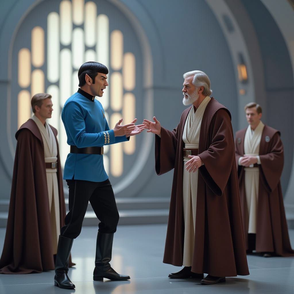 Spock Debates the Force with Obi-Wan: Digital Art