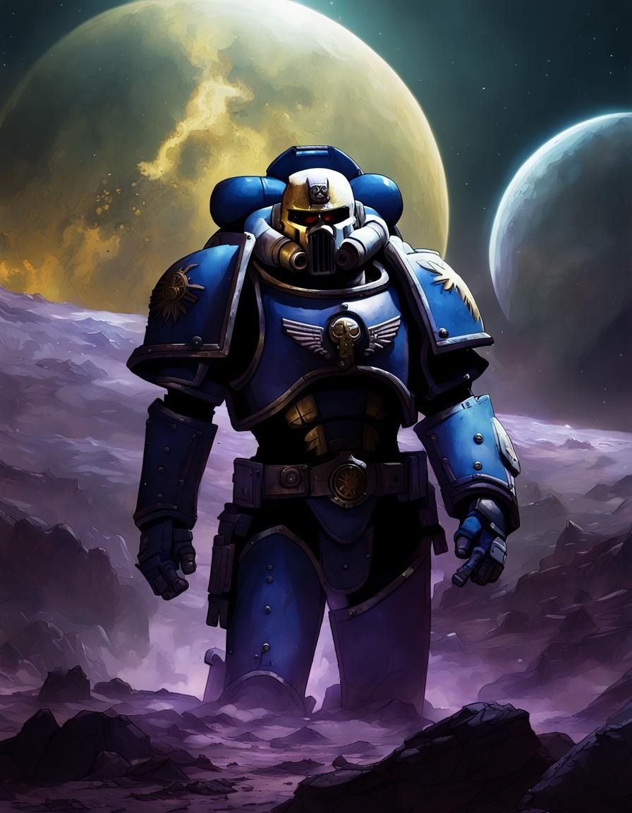 Epic White Scars Space Marine Poster in 8K