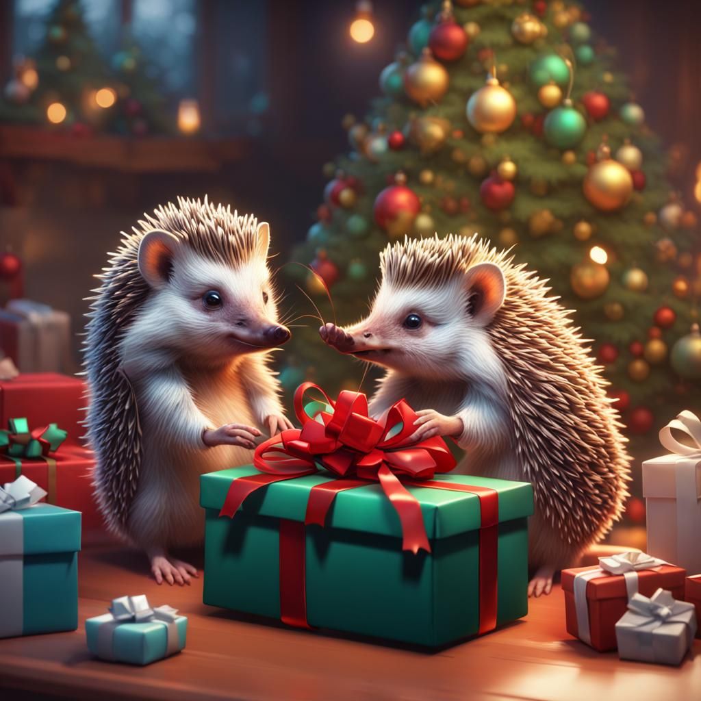 Festive Hedgehogs Exchange Christmas Gifts