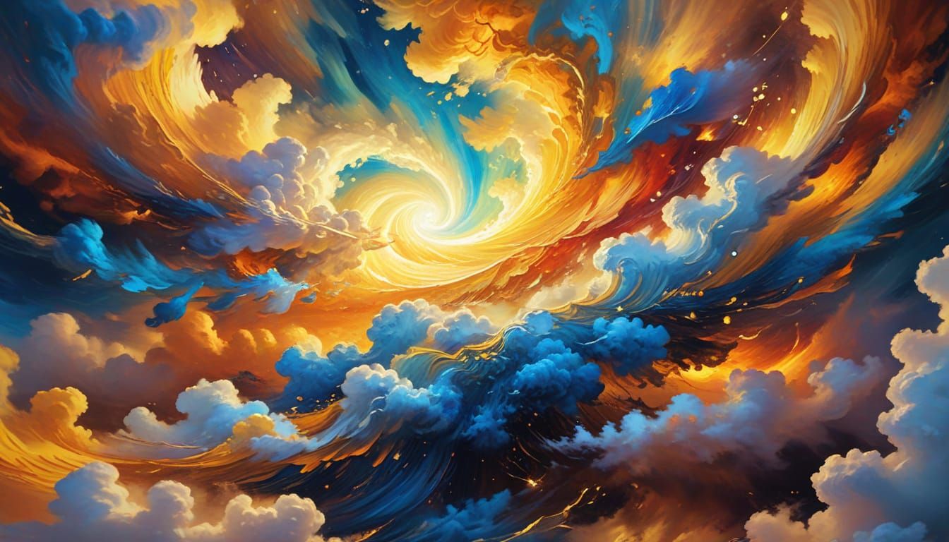 Van Gogh-Inspired Oil Painting with Swirling Colors