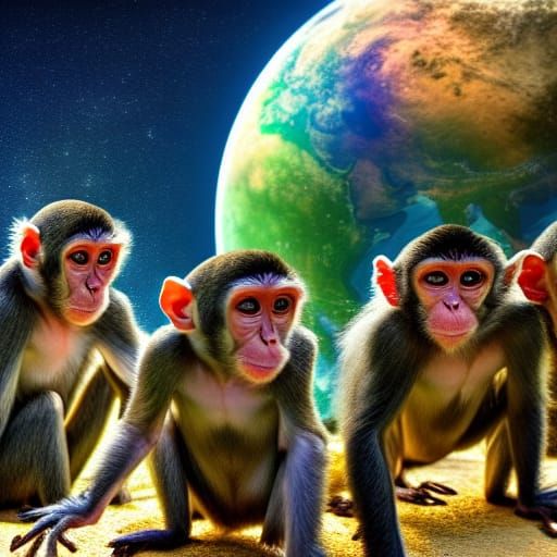 Monkeys Invade Earth: Hyperrealistic Surrealism