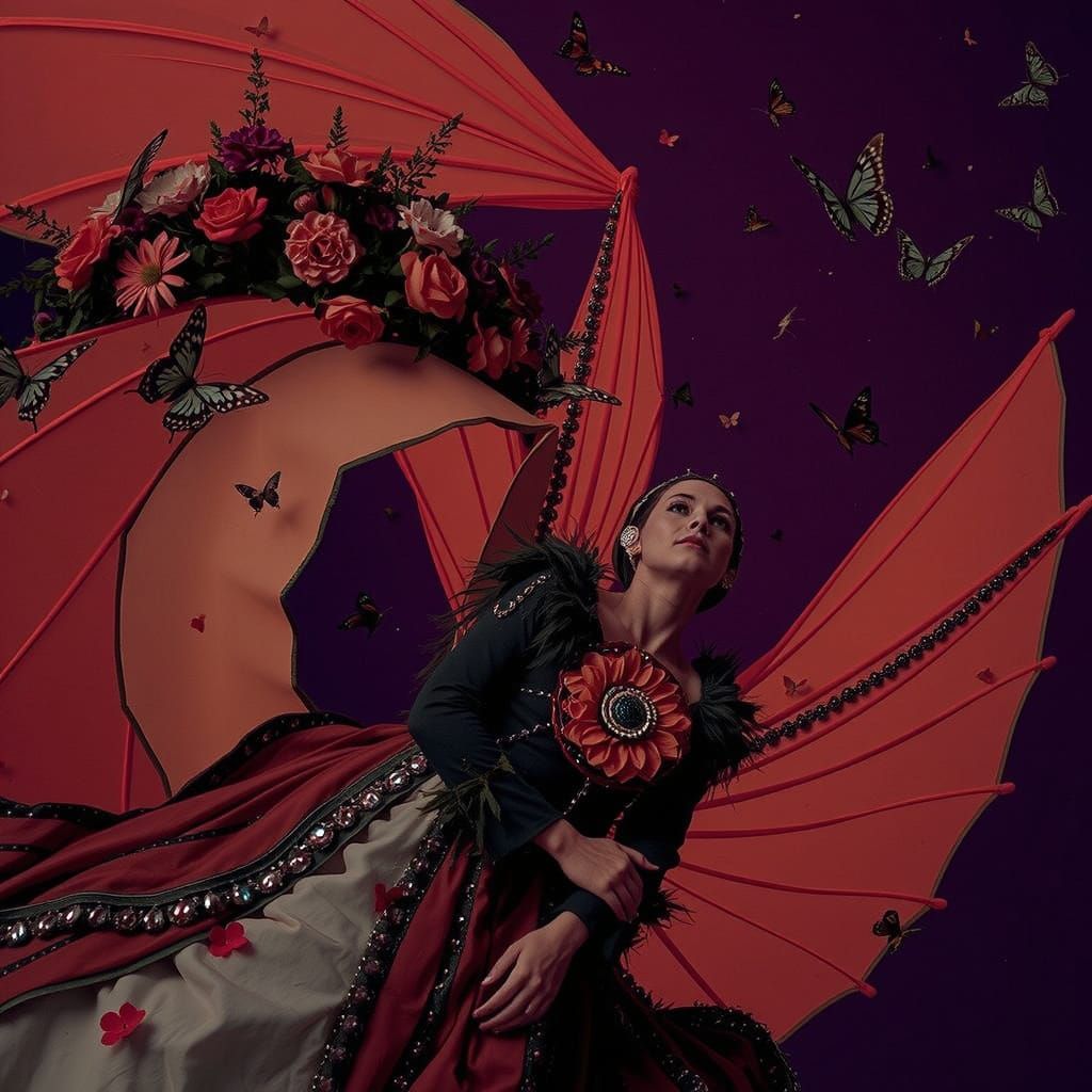 Radiant Queen in Citrus Light with Butterfly Accents