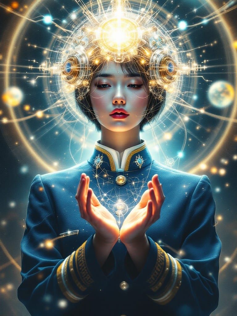 Ethereal Warrior of Light in Tibetan Buddhist Aesthetic