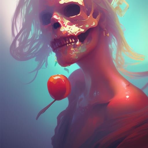 Hyperdetailed Cherry Skull Art in 8K Resolution