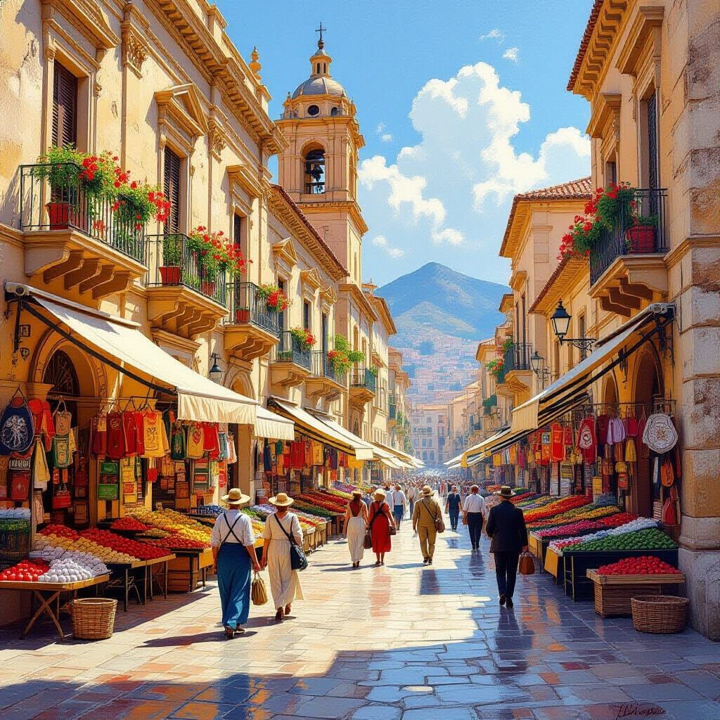 Palermo Oil Painting in James Gurney Style