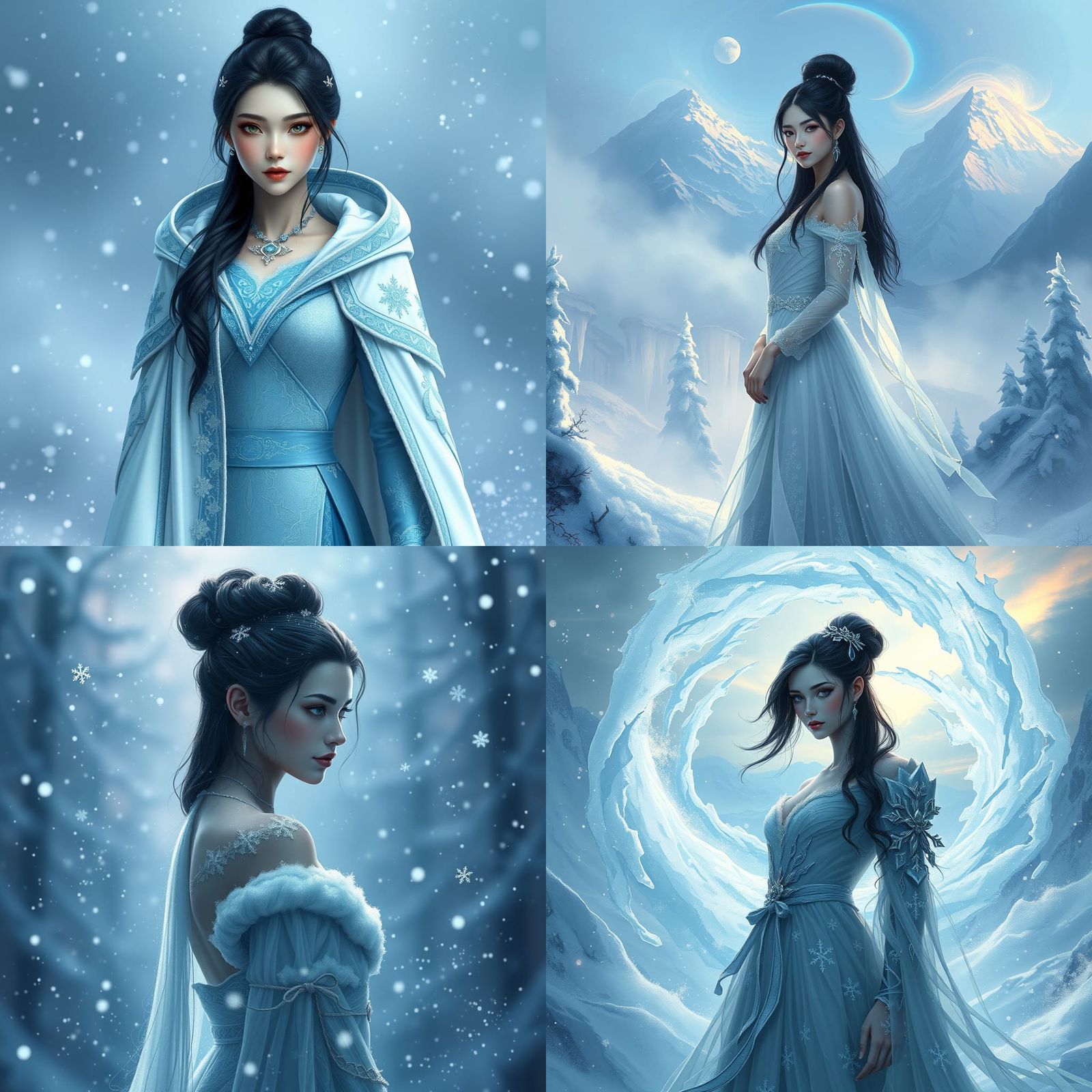 Goddess of Snow: Chione, in Detailed Matte Painting
