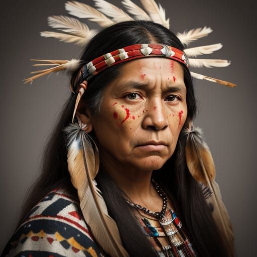 Native American Indian Woman in Traditional Regalia