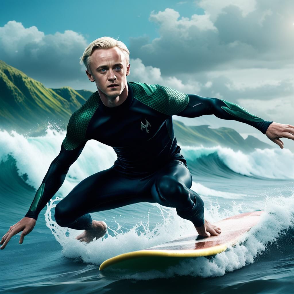 Draco Malfoy Surfing: Detailed Matte Painting