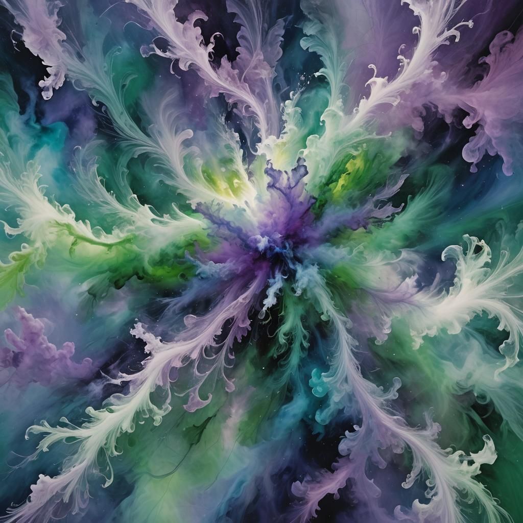 Ethereal Crystal in Abstract Expressionism