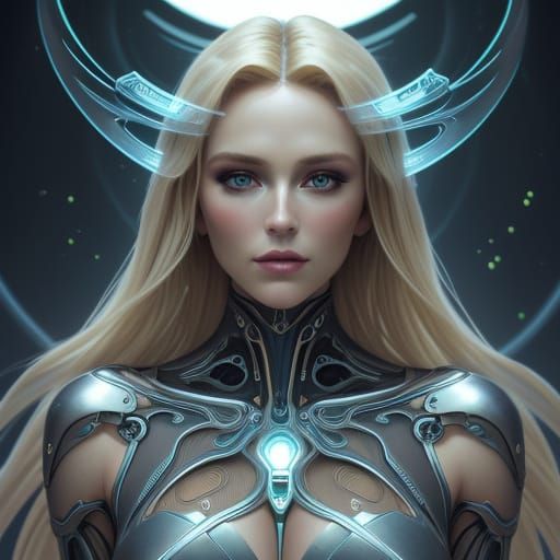 Blonde Pin-Up Woman with Kinetic Energy and Impressionistic ...