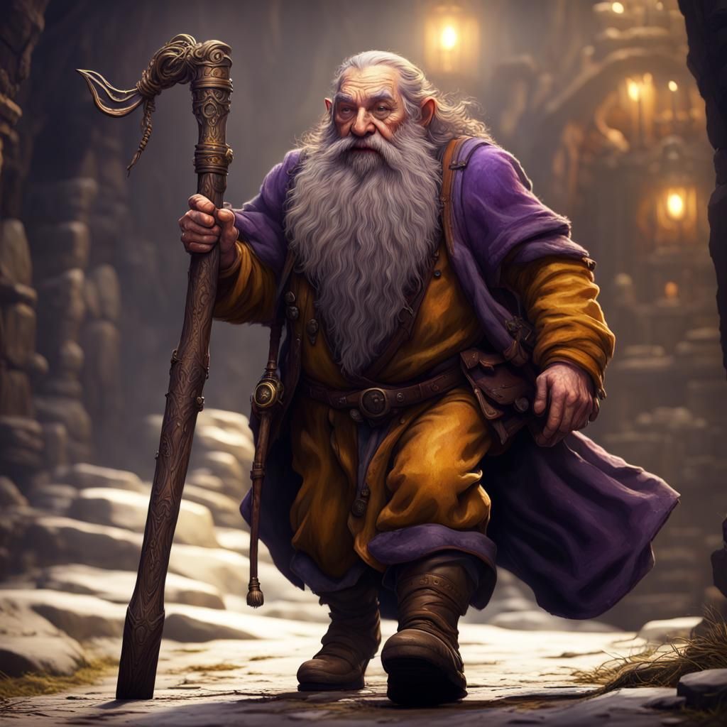 Hobbit Dwarf Hybrid in Dark Fantasy Style