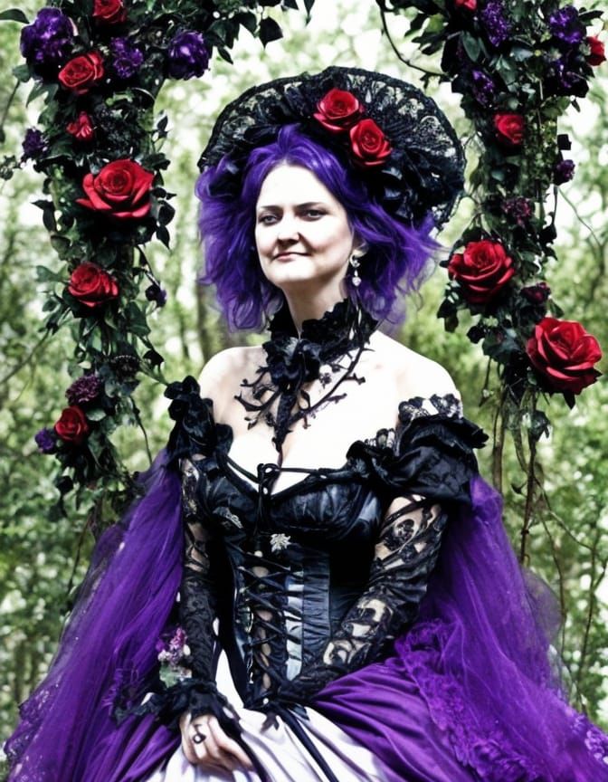 Gothic Bride in Thorny Rose Garden: Rococo Horror Style