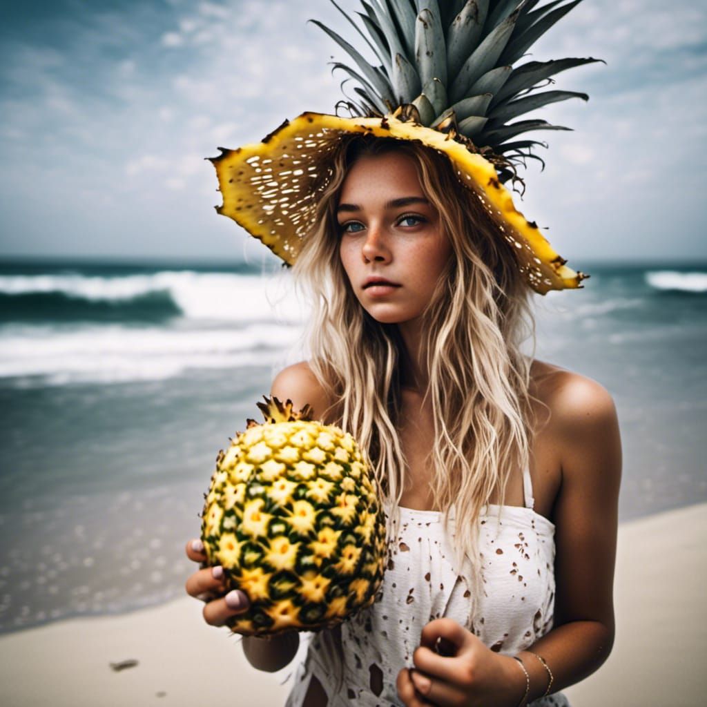 Pineapple Cheese Girl on the Beach: Photo