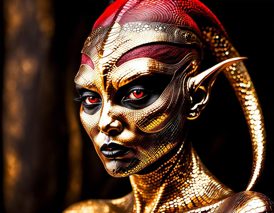 Alien Princess in Psychedelic Japanese Art Style