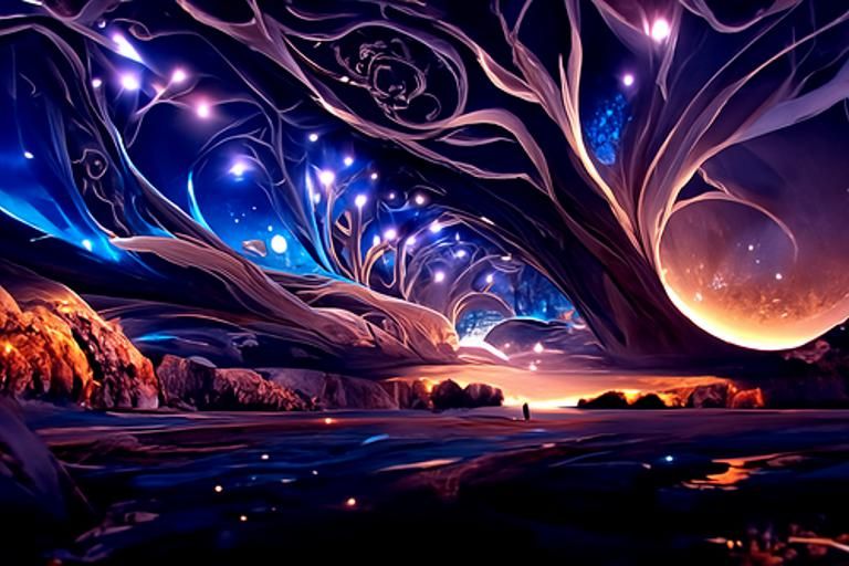 Graceful Elven Archway Portal to Fantasy World