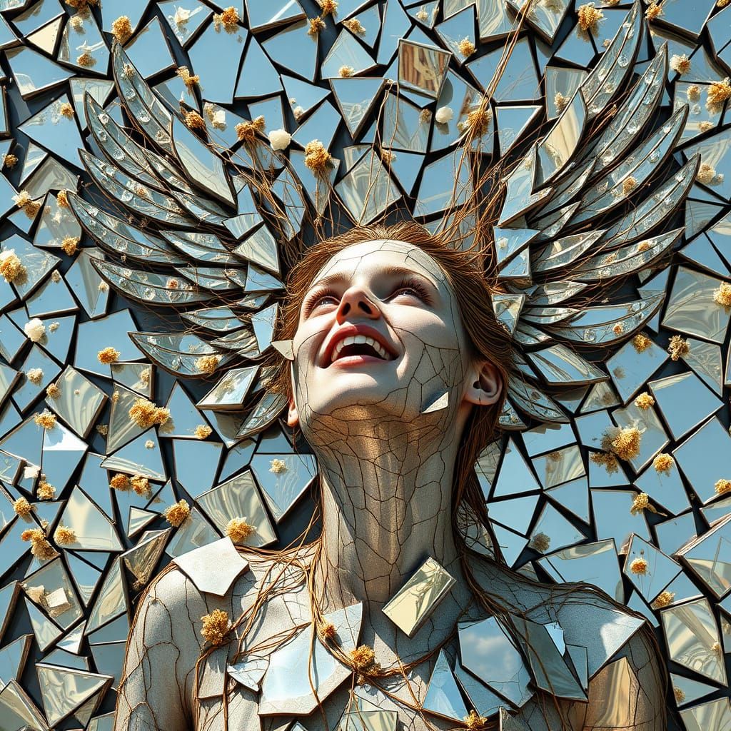 Angel of Memories Screaming Amidst Shattered Mirrors