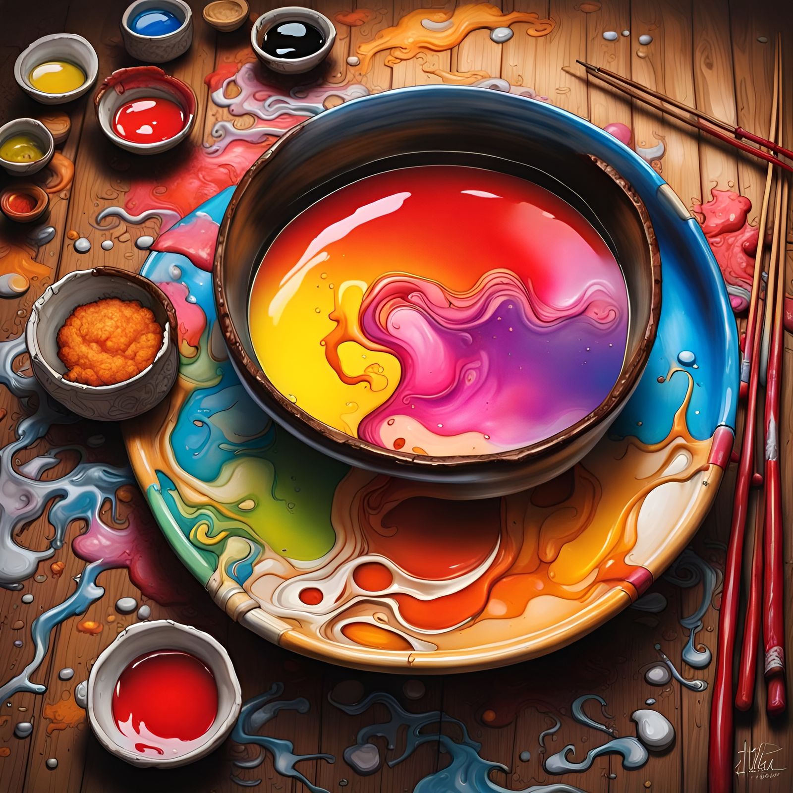 Colorful Miso Dish on Japanese Tavern Table