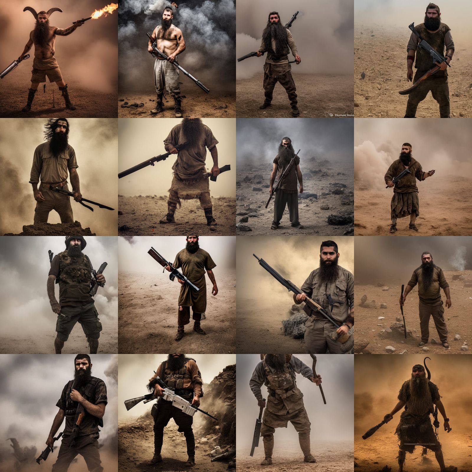 Goat-Human Hybrid Warrior on Battlefield