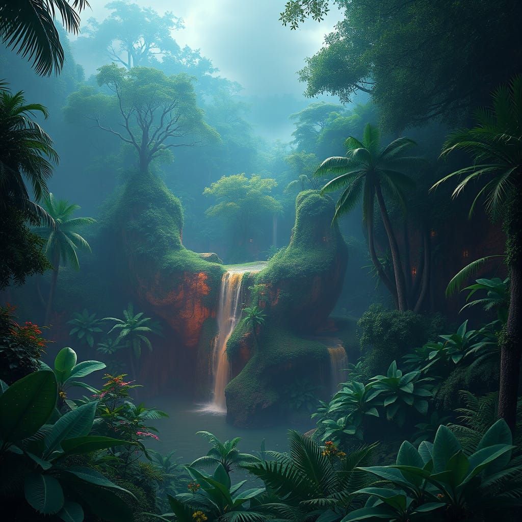 Epic Amazonian Fantasy Realm in Deep Color