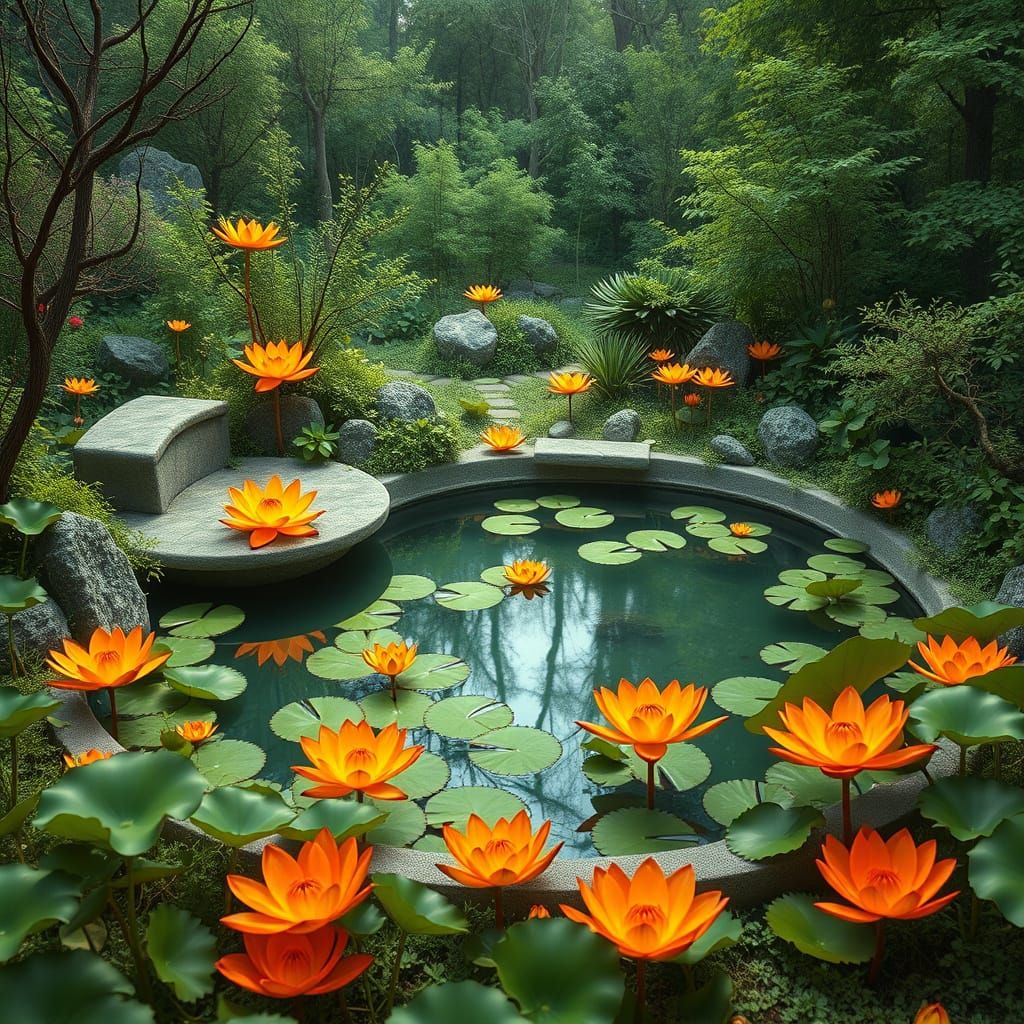 Glowing Lotus Garden with Glitchcore Bacteria Rave