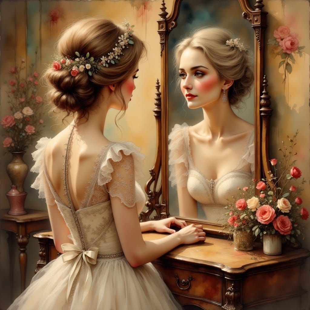 Romantic Bride Sees Grandma in Antique Mirror
