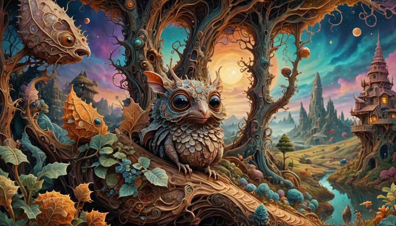 Surreal Dreamscape Portrait in Hyper-Detailed Digital Art