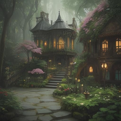 Steampunk Fairy in Secret Rose Garden