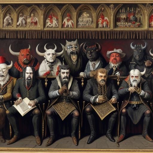 Grotesque Riders and Beasts in a Masterpiece Style