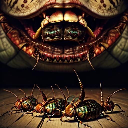 Disturbing Insect Infestation Inside Open Mouth